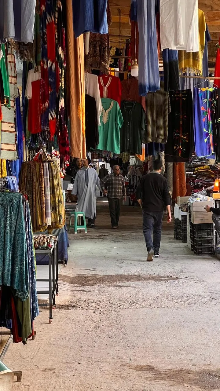 Rissani souk traditional clothing market